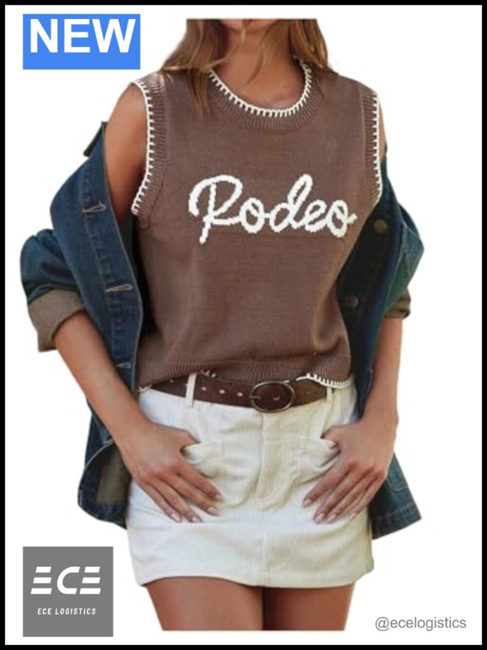 SOLY HUX Women's Letter Graphic Sweater Vest Sleeveless Knit Top